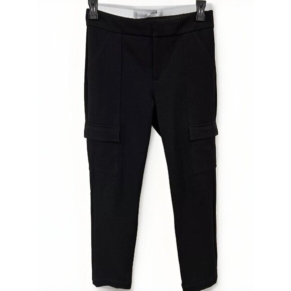 Anthropologie Womens Pants 8 The Essential Slim Black Pockets Cargo Mid Rise - Picture 3 of 10